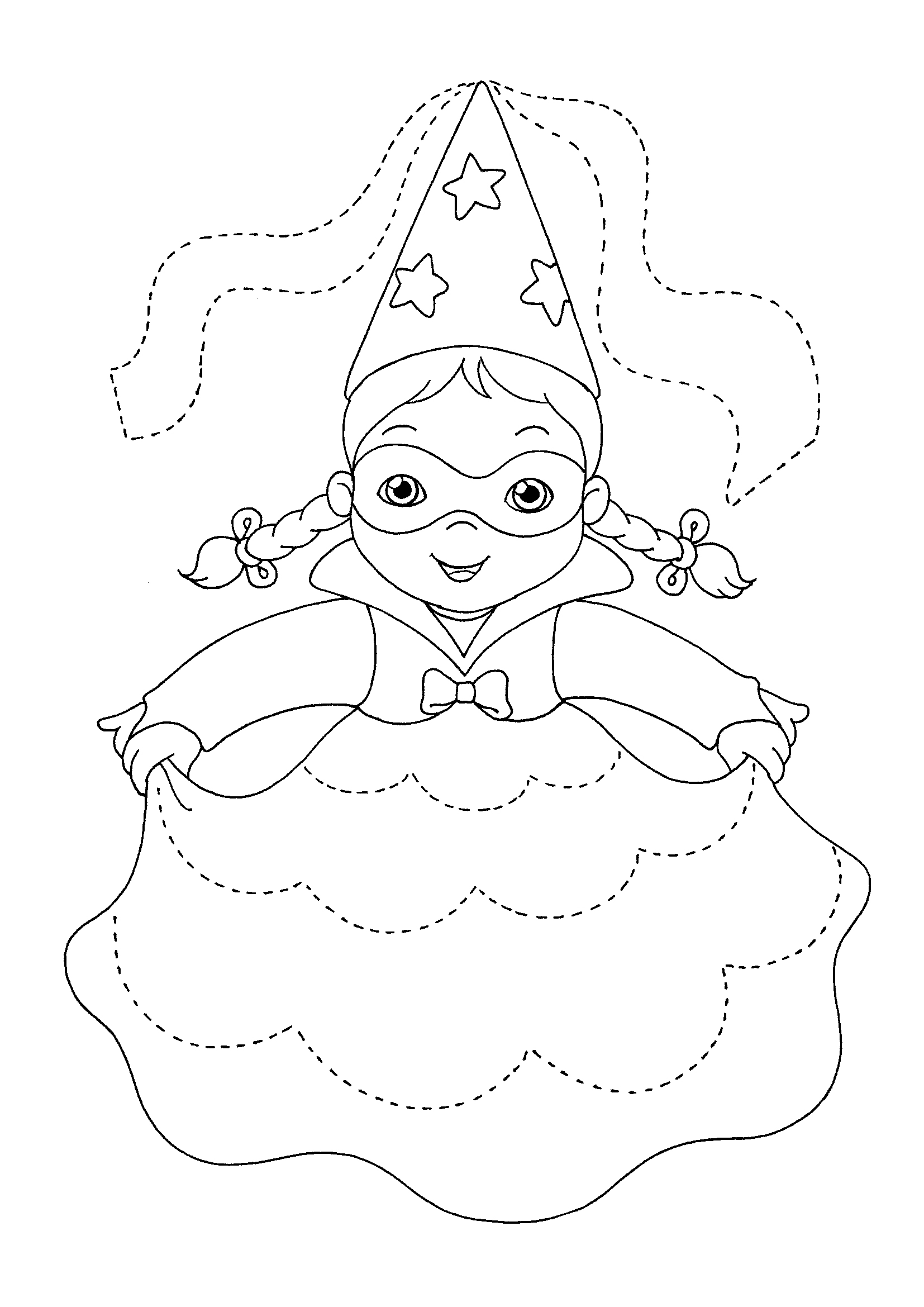 Arlecchino Zorro una fatina e una principessa sono i disegni da colorare per Carnevale proposti dall Archivio di Scuola da Colorare